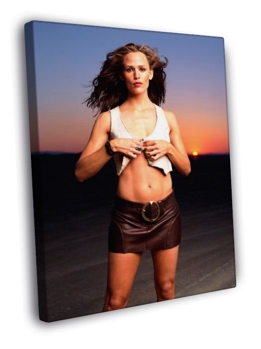 Jennifer Garner Beach Actress  20x16 inch FRAMED CANVAS WALL PRINT