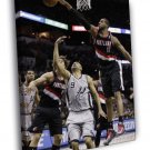 LaMarcus Aldridge Block Blazers Basketball  20x16 inch FRAMED CANVAS WALL PRINT