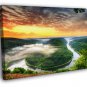 Landscape Sunset River Valley Beautiful Nature  20x16 inch FRAMED CANVAS WALL PRINT