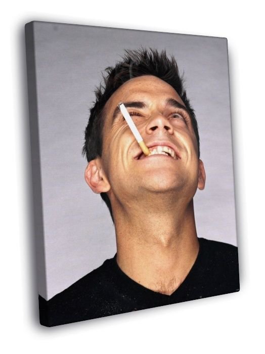 Robbie Williams Awesome Portrait Actor  20x16 inch FRAMED CANVAS WALL PRINT