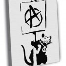 Banksy Rat Anarchy Pacifism Cool Graffiti Art WALL  20x16 inch FRAMED CANVAS PRINT