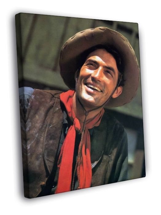 Gregory Peck Retro Classic Actor WALL  20x16 inch FRAMED CANVAS PRINT