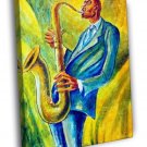 African American Jazz Painting Art Vintage  20x16 inch FRAMED CANVAS WALL PRINT