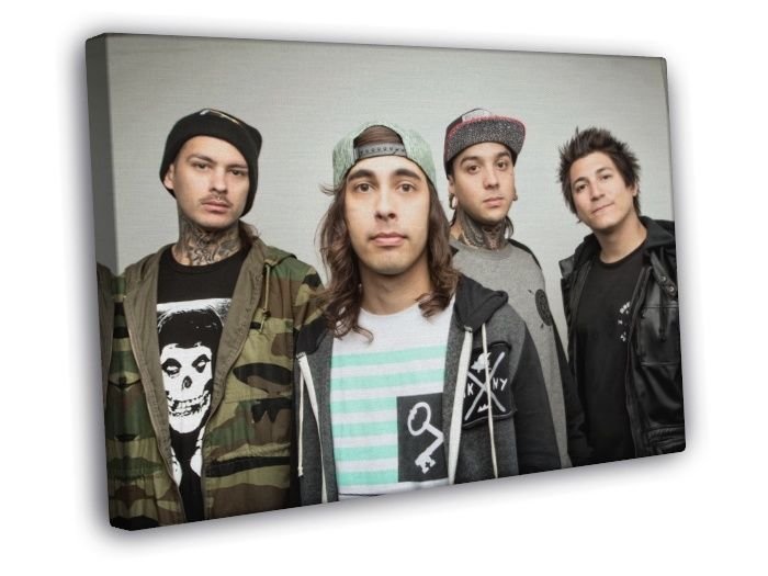 Pierce The Veil Rock Band WALL  20x16 inch FRAMED CANVAS PRINT