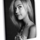 Dakota Fanning Beautiful Actress BW Hot Portrait WALL  20x16 inch FRAMED CANVAS PRINT