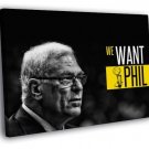 Phil Jackson Coach Lakers BW Basketball Sport WALL  20x16 inch FRAMED CANVAS PRINT