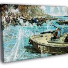 Battle of Okinawa 1945 Soldiers WW2 Painting  20x16 inch FRAMED CANVAS WALL PRINT
