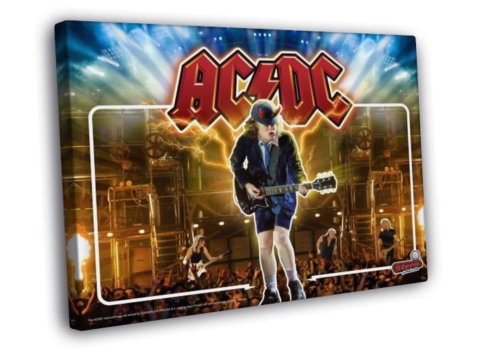 AC/DC Rock Music Band Group Art  20x16 inch FRAMED CANVAS WALL PRINT
