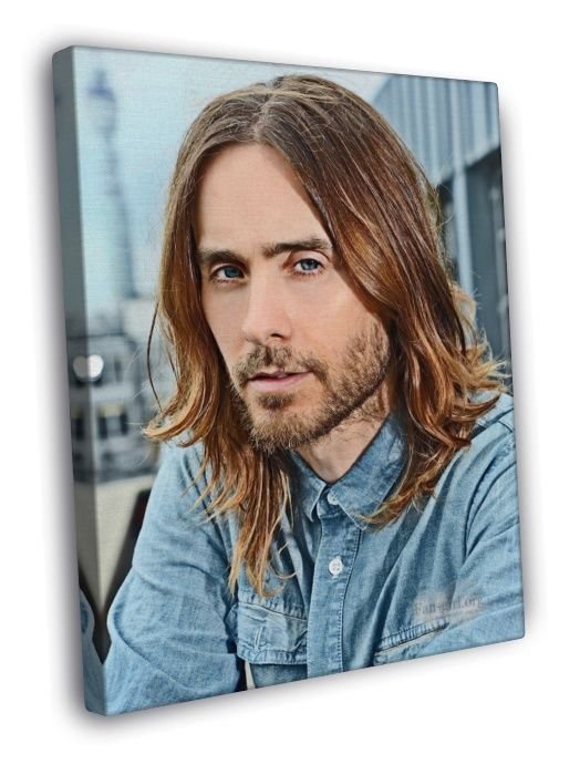Jared Leto Portrait Rock Singer Actor  20x16 inch FRAMED CANVAS WALL PRINT