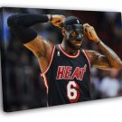 LeBron James King Black Mask Miami Heat Basketball WALL  20x16 inch FRAMED CANVAS PRINT