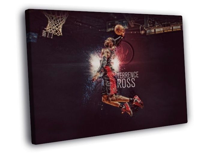Terrence Ross Slam Dunk Toronto Raptors Sport WALL  20x16 inch FRAMED CANVAS PRINT