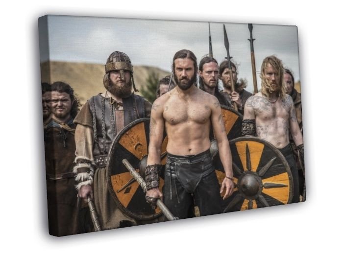Vikings Series Battle Clive Standen Rollo WALL  20x16 inch FRAMED CANVAS PRINT
