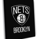 Brooklyn Nets Logo Basketball Sport Art WALL  20x16 inch FRAMED CANVAS PRINT