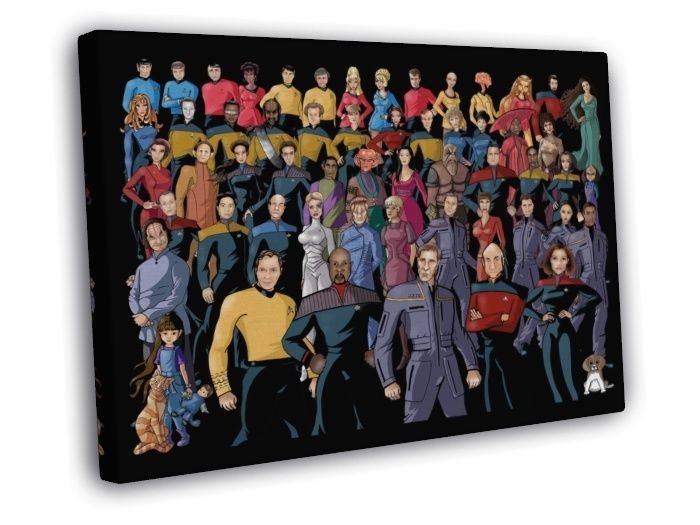 Star Trek The Original Series Characters Cast WALL  20x16 inch FRAMED CANVAS PRINT