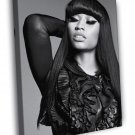 Nicki Minaj Amazing BW Portrait Hot Beautiful Singer WALL  20x16 inch FRAMED CANVAS PRINT