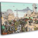 Characters Part2 Mos Eisley Tatooine Star Wars  20x16 inch FRAMED CANVAS WALL PRINT