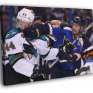 David Backes St. Louis Blues Fight Hockey  20x16 inch FRAMED CANVAS WALL PRINT