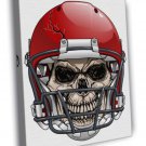 Football Helmet Skull Cool Sport Art  20x16 inch FRAMED CANVAS WALL PRINT