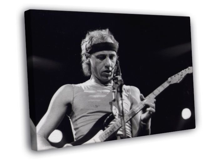 Dire Straits BW Retro Mark Knopfler Stage Rock Band WALL  20x16 inch FRAMED CANVAS PRINT