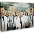Grey's Anatomy Characters Cast TV Series WALL  20x16 inch FRAMED CANVAS PRINT