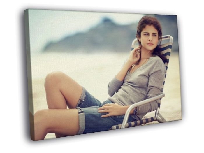 Selena Gomez Cute Beautiful Pop Singer Music  20x16 inch FRAMED CANVAS WALL PRINT