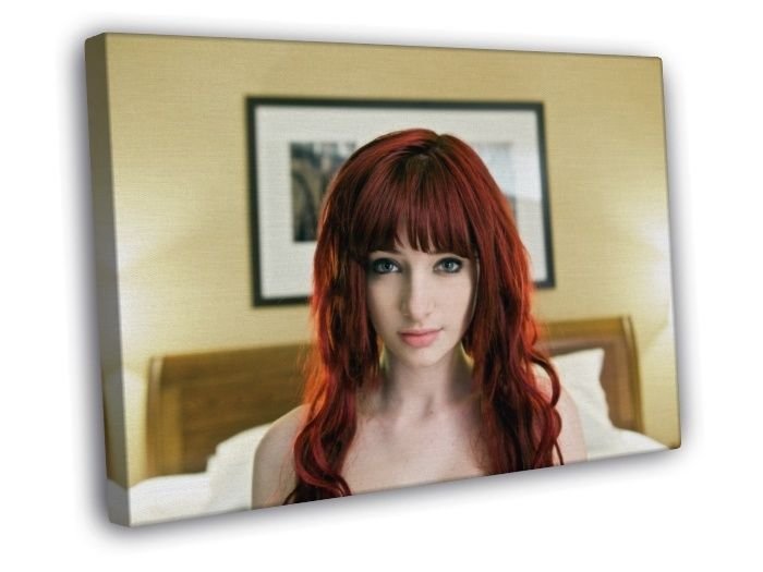 Susan Coffey Beautiful Face Portrait Redhead Hot Model  20x16 inch FRAMED CANVAS WALL PRINT