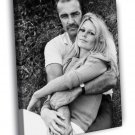 Brigitte Bardot Sean Connery 1968 Old Vintage  20x16 inch FRAMED CANVAS WALL PRINT