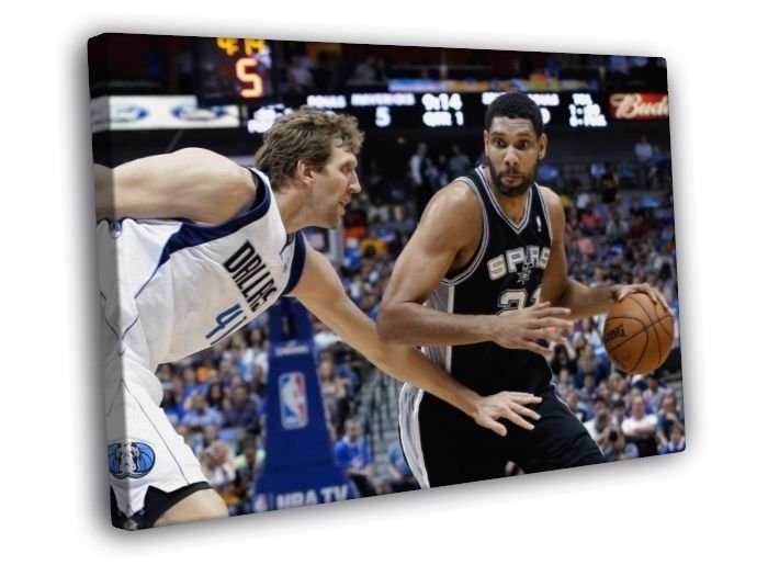 Tim Duncan San Antonio Spurs Basketball Sport  20x16 inch FRAMED CANVAS WALL PRINT