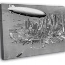 Hindenburg Airship Manhattan NYC New York City Retro  20x16 inch FRAMED CANVAS WALL PRINT