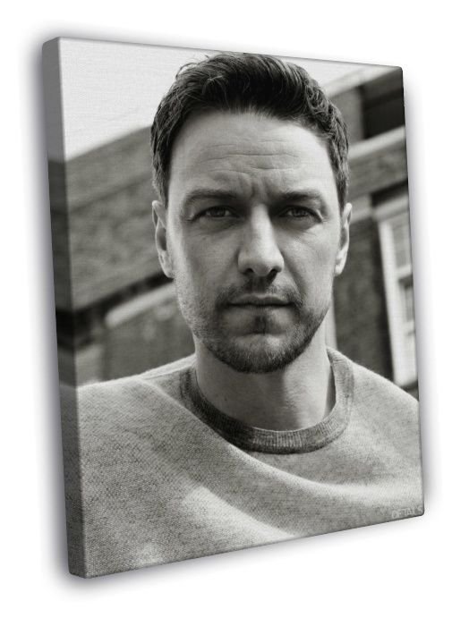 James McAvoy Amazing BW Portrait Elegant Rare WALL  20x16 inch FRAMED CANVAS PRINT