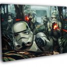 Stormtroopers Yavin 4 Battle Fight Star Wars WALL  20x16 inch FRAMED CANVAS PRINT