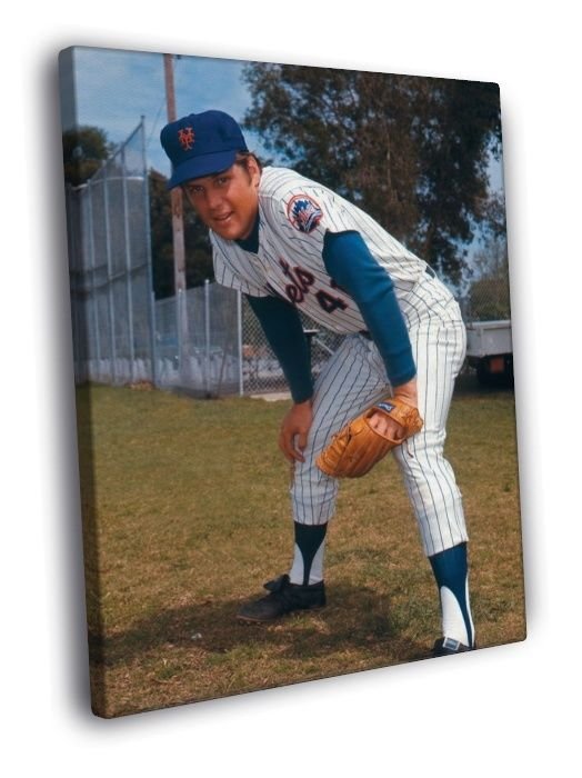 Tom Seaver New York Mets Classic Baseball WALL  20x16 inch FRAMED CANVAS PRINT