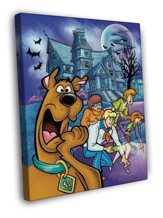 Scooby-Doo Characters Cool Funny Kids Cartoon Art  20x16 inch FRAMED CANVAS WALL PRINT