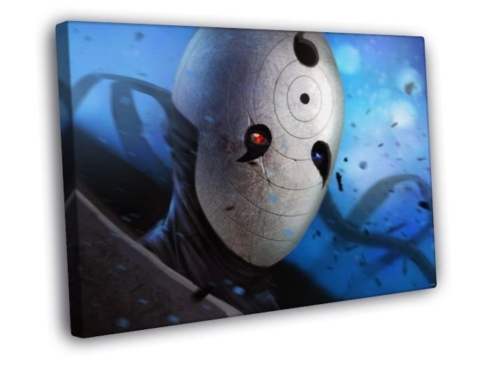 Obito Uchiha Naruto Mask Awesome Anime Manga WALL  20x16 inch FRAMED CANVAS PRINT