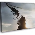 World War Z Helicopter Zombies Movie Brad Pitt WALL  20x16 inch FRAMED CANVAS PRINT