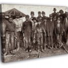 Boys Workers Miners Child Labor 1910 Retro Old BW WALL  20x16 inch FRAMED CANVAS PRINT