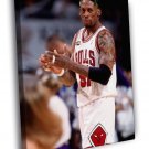 Dennis Rodman Chicago Bulls Retro Basketball WALL  20x16 inch FRAMED CANVAS PRINT
