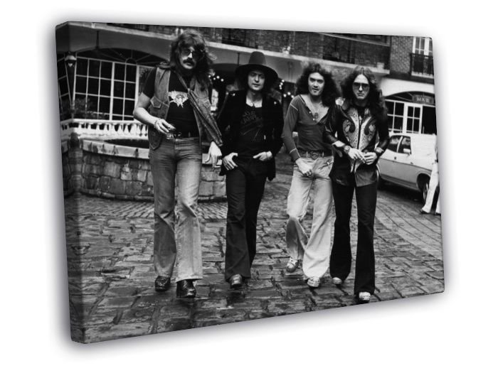 Deep Purple Retro Lord Blackmore Evans Bolin Band WALL  20x16 inch FRAMED CANVAS PRINT