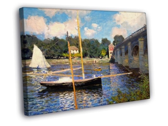 Nature Painting Retro Monet WALL  20x16 inch FRAMED CANVAS PRINT