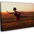 Ballet Dancer Ballerina Beautiful Girl Sunset  20x16 inch FRAMED CANVAS WALL PRINT