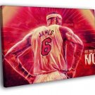 The King LeBron James Back Miami Heat Art WALL  20x16 inch FRAMED CANVAS PRINT