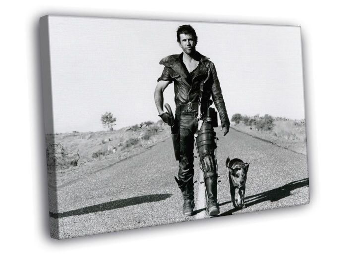Mad Max Road Dog Mel Gibson Old Vintage Movie  20x16 inch FRAMED CANVAS WALL PRINT
