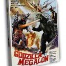 Godzilla vs Megalon 1973 Gojira Movie Retro Vintage  20x16 inch FRAMED CANVAS WALL PRINT