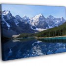 Mountains Cliffs Lake Canada Beautiful Nature  20x16 inch FRAMED CANVAS WALL PRINT
