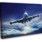 Boeing Airliner Beautiful Airplane Blue Sky Aircraft  20x16 inch FRAMED CANVAS WALL PRINT
