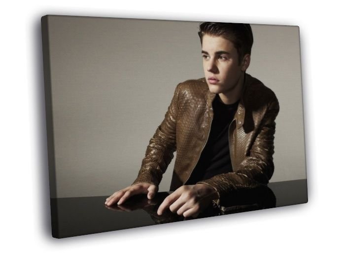 Justin Bieber Pop R&B Music Singer Rare  20x16 inch FRAMED CANVAS WALL PRINT
