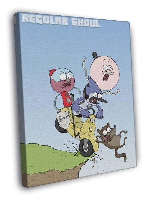The Regular Show Characters Cool Funny Cartoon TV  20x16 inch FRAMED CANVAS WALL PRINT