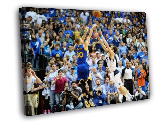Stephen Curry Shot Golden State Basketball  20x16 inch FRAMED CANVAS WALL PRINT