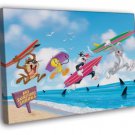 Taz Bugs Bunny Tweety Bird Sylvester Looney Tunes  20x16 inch FRAMED CANVAS WALL PRINT