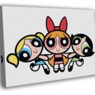 The Powerpuff Girls Three Characters Cute Cartoon Art  20x16 inch FRAMED CANVAS WALL PRINT